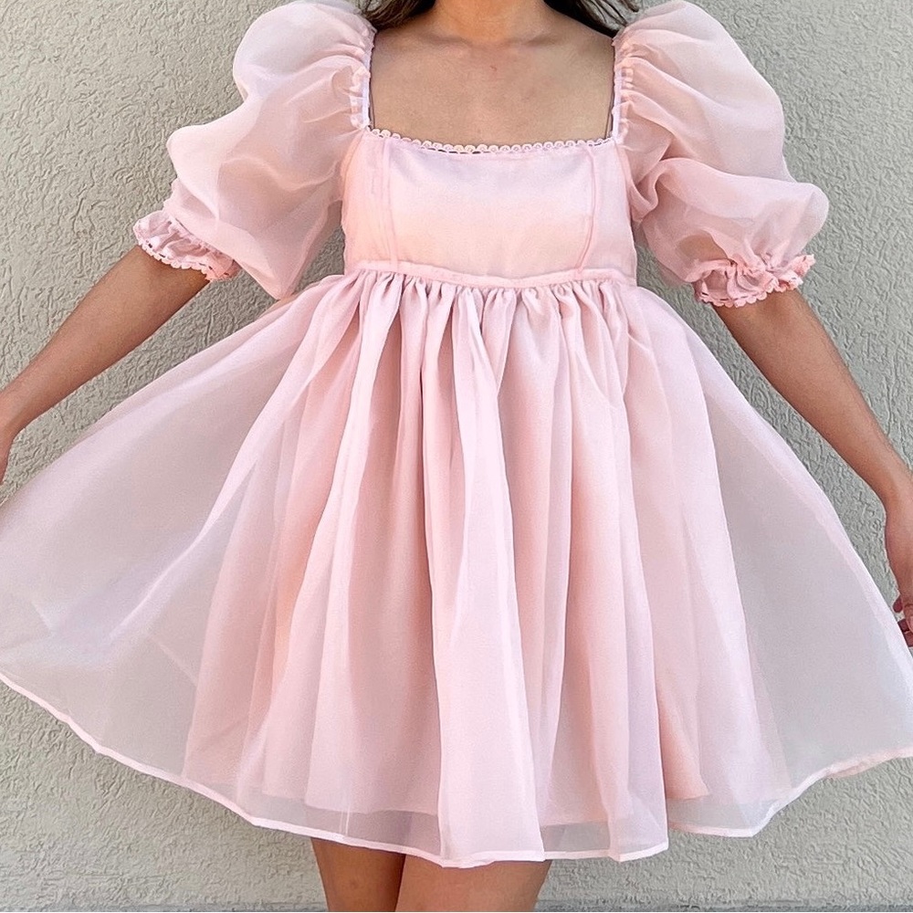 NWT Mable Pink Balletcore Babydoll Dress Size Large